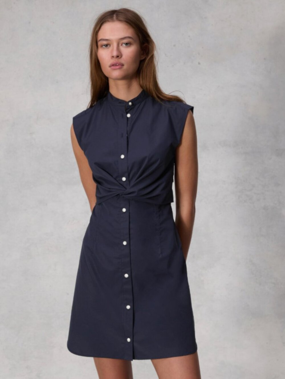 RAG & BONE Louisa twisted cotton-poplin mini dress